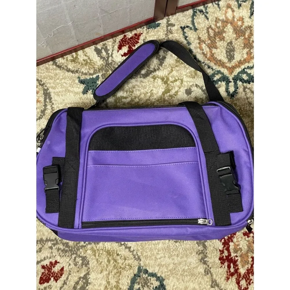 Elite Field Purple & Black Small Dog & Cat Carrier with Removable Pad & Mesh